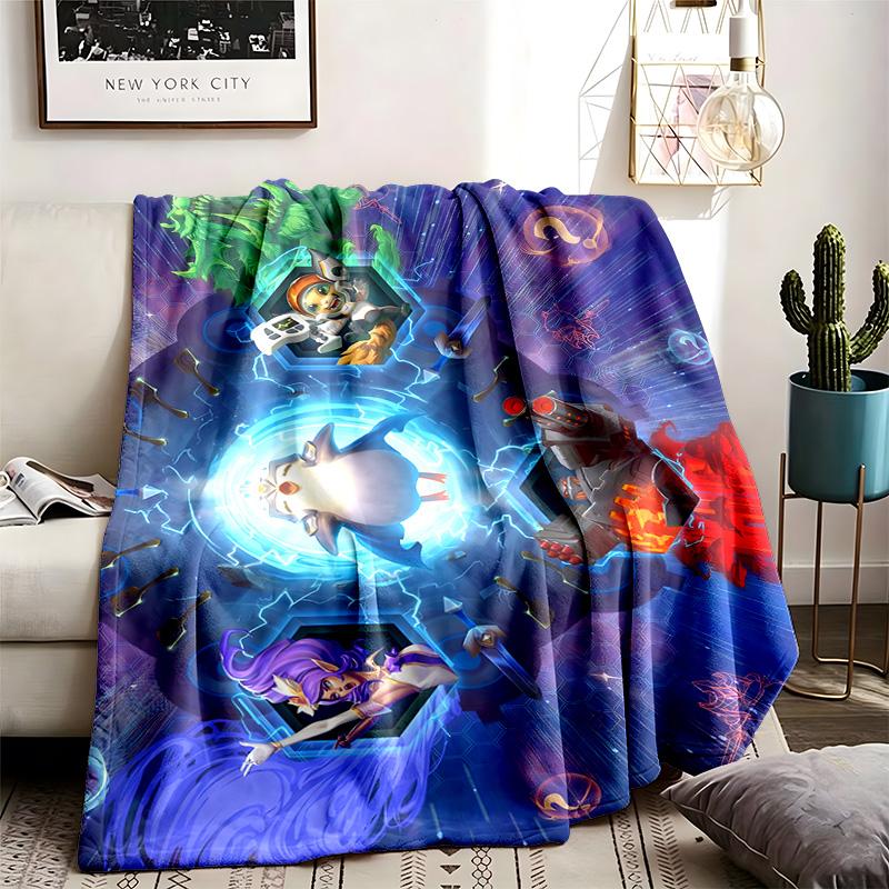 Teamfight Tactics Theme Blanket Suitable For The Sofa Camping And Travel Made Of Soft Flannel Material An Ideal Gift For Occasions Such As Birthday