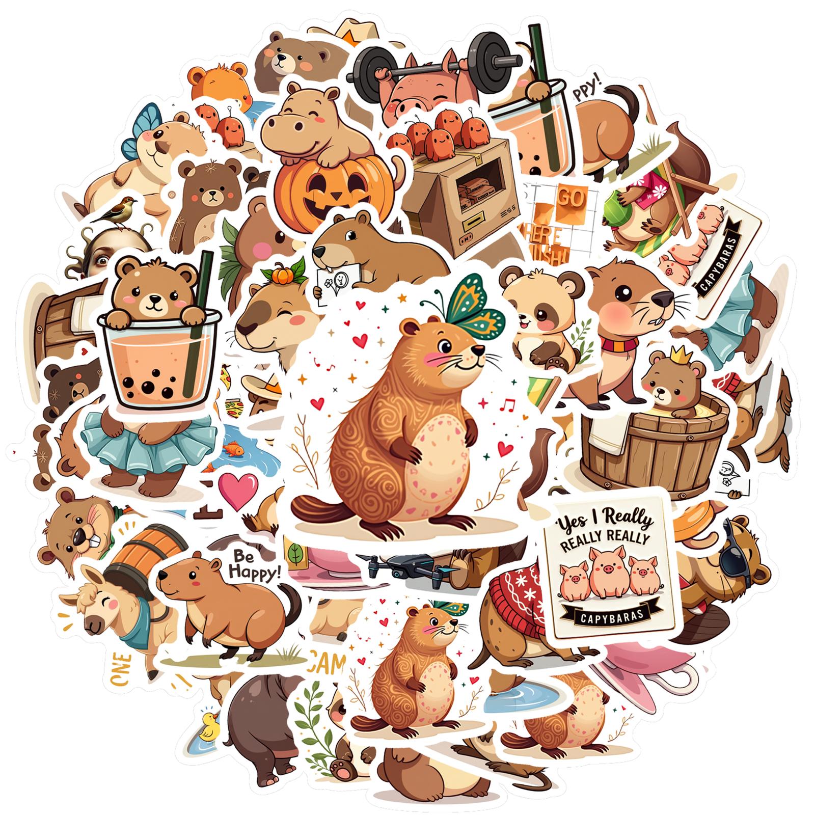 35-50pcs Bookish Autumn Graffiti Stickers Cartoon Ghost Books Graffiti Diy Bookbook Notebook Stickers Stickers