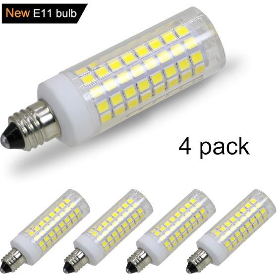 [4-Pack] E11 led Bulb, 75W or 100W Equivalent Halogen Replacement Lights, Dimmable, Mini Candelabra Base, 850 Lumens, Daylight White 6000K, AC110V/