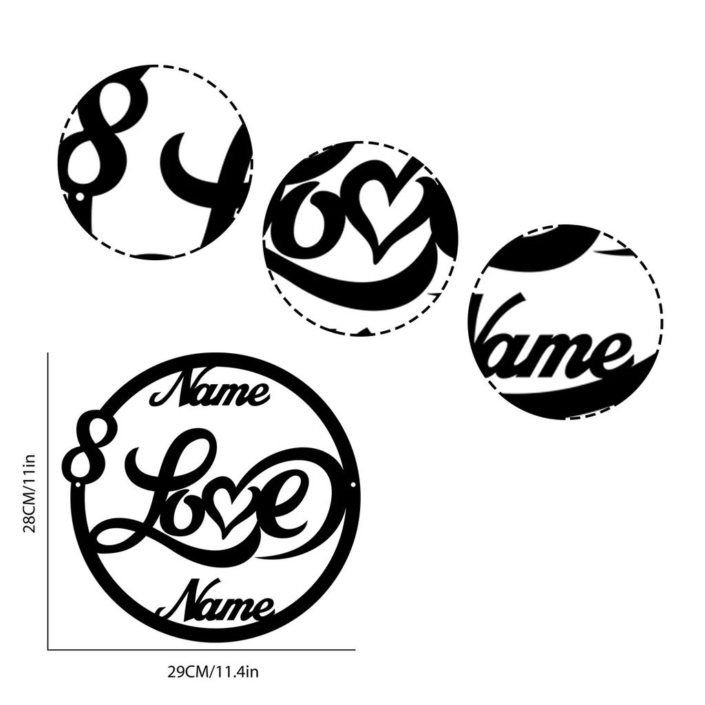 Metal Sign Love Name Personalized Valentine Gift for Her Fiance