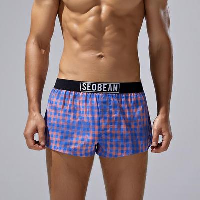 Men's Plaid Cotton Sleep Shorts Comfort Breathable Loungewear Boxer Shorts Casual Minimalist Style Sleep Pants