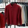 Yalu Men's Casual Long-Sleeve Knitted Polo Shirt