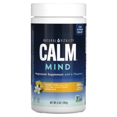CALM Mind, Magnesium (with l-Theanine) Supplement Drink Mix, Honey Vanilla, 6 Oz (168 G)