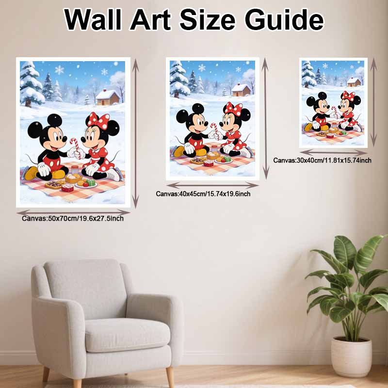 Disney Diamond Art Painting Kit 5D Diamond Painting Winter Mickey Minnie Candy Art Diamond Home Wall Decor
