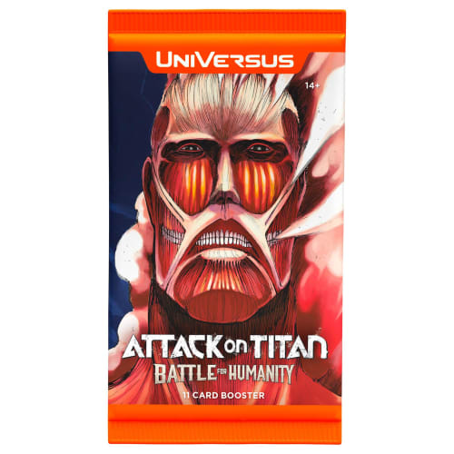UniVersus Attack On Titan Battle for Humanity Booster Display, 24 Booster Packs (11 Cards Each), Deck Building Collectible Card Game
