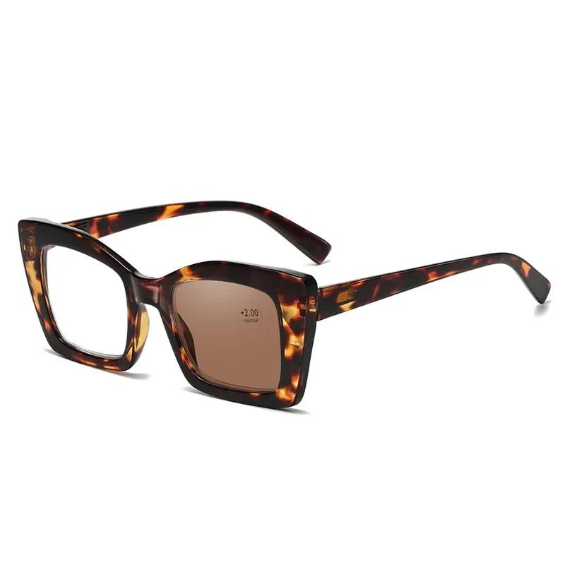 2 In 1 Smart Photochromic Reading Glasses For Women Luxury Presbyopia Sunglasses Unisex Farsighted Eyewear Prescription +1.0+1.5