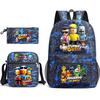 Large Capacity Schoolbag with Shoulder Strap; Student Three-piece Pencil Case Set