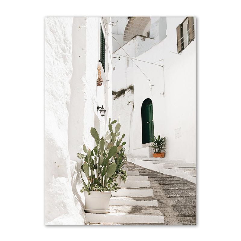 Italy Landscape Wall Art Poster Print Cactus Green Door Flower Decoration Pictures For Living Room Canvas Painting Home Decor