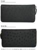 This black ostrich wallet for women features a genuine ostrich quill mark and is made from a single piece of genuine It features a round zipper a coin