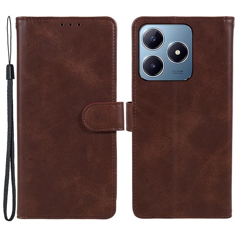 For Realme Note 60x 4G/C63 4G/C61 4G Case Leather Calf Texture Phone Cover Cash and Card Holder Wallet