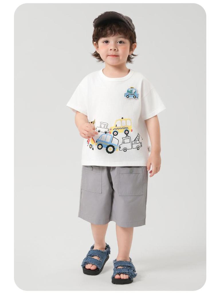 Rightou Summer 2025 Boys' Short-Sleeve T-Shirt - New Children's Toddler Top, Lightweight Half-Sleeve Style