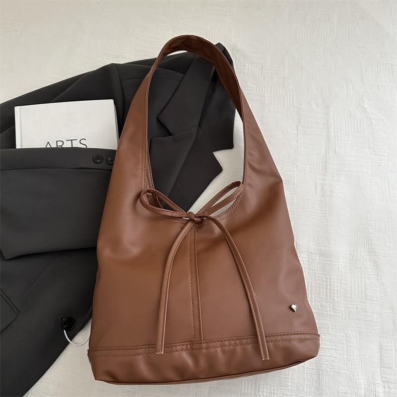 

New niche commuter women s bag versatile casual bag method bow large capacity shoulder armpit tote bag