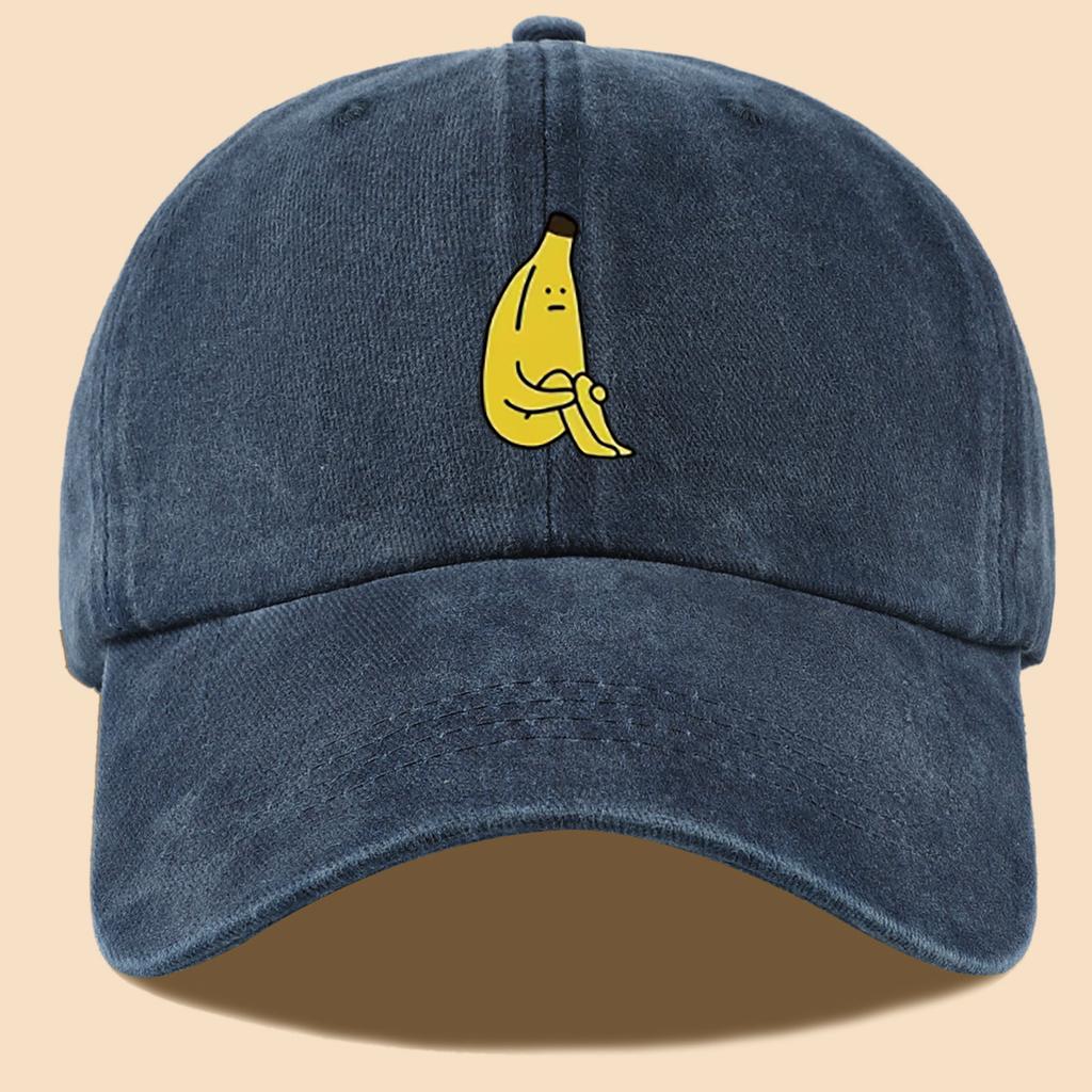 Banana Pattern Fun Printed Baseball Cap, Comfortable and Breathable Peaked Cap, Fashionable and Casual
