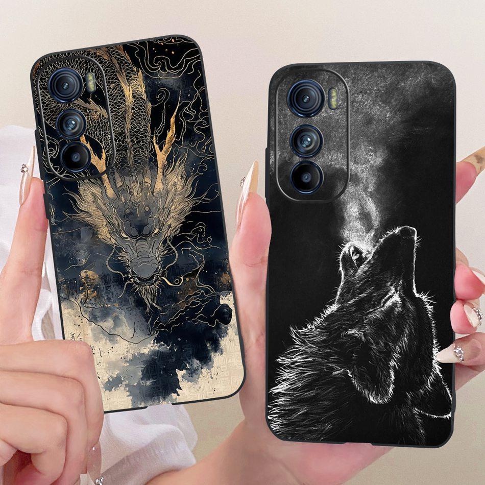 For Motorola Edge 30 5G Cool Dragon Tiger Pattern Phone Case For Motorola Edge30 30Pro 30 Neo Black Silicone Soft Covers Bumpers