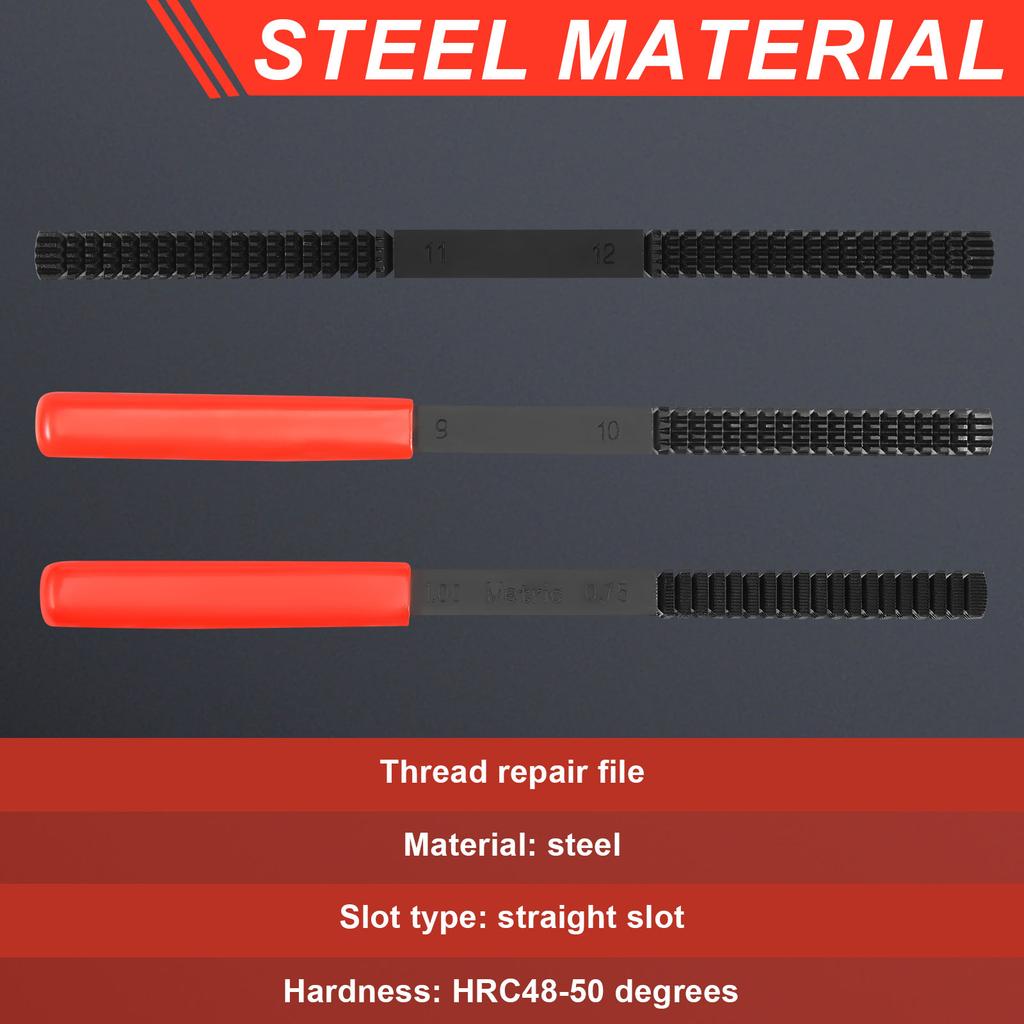 1/3Pcs Thread File High Hardness Thread Restorer File Multipurpose Metric Thread Repair File Hand Tools for Stud Bolt Screw Pipe