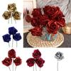 6cm with Glitter Powder Wedding Party Decor Bride Bouquet Artificial Roses Foam Roses Artificial Flowers Decoration