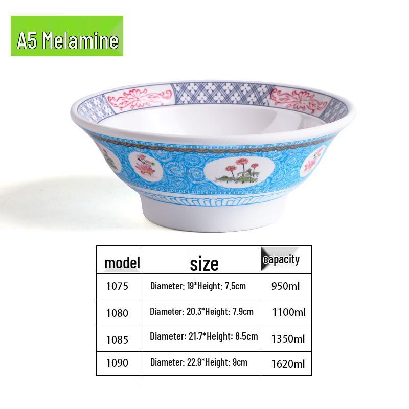A5 Melamine Imitation Porcelain Noodle & Soup Bowl 8.5 inch