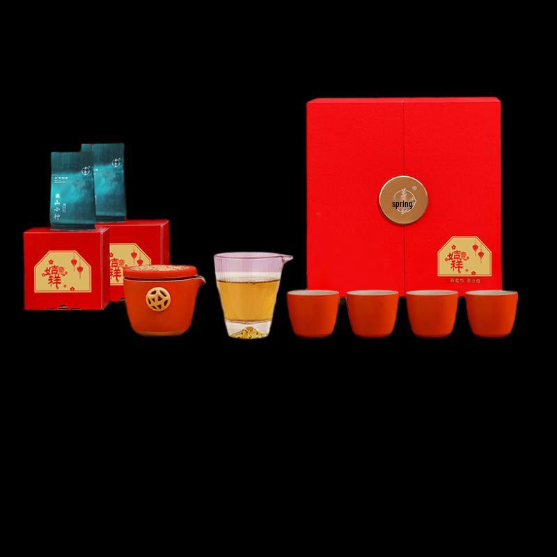 Wanchunhe Auspicious Pottery and Glass Tea Set