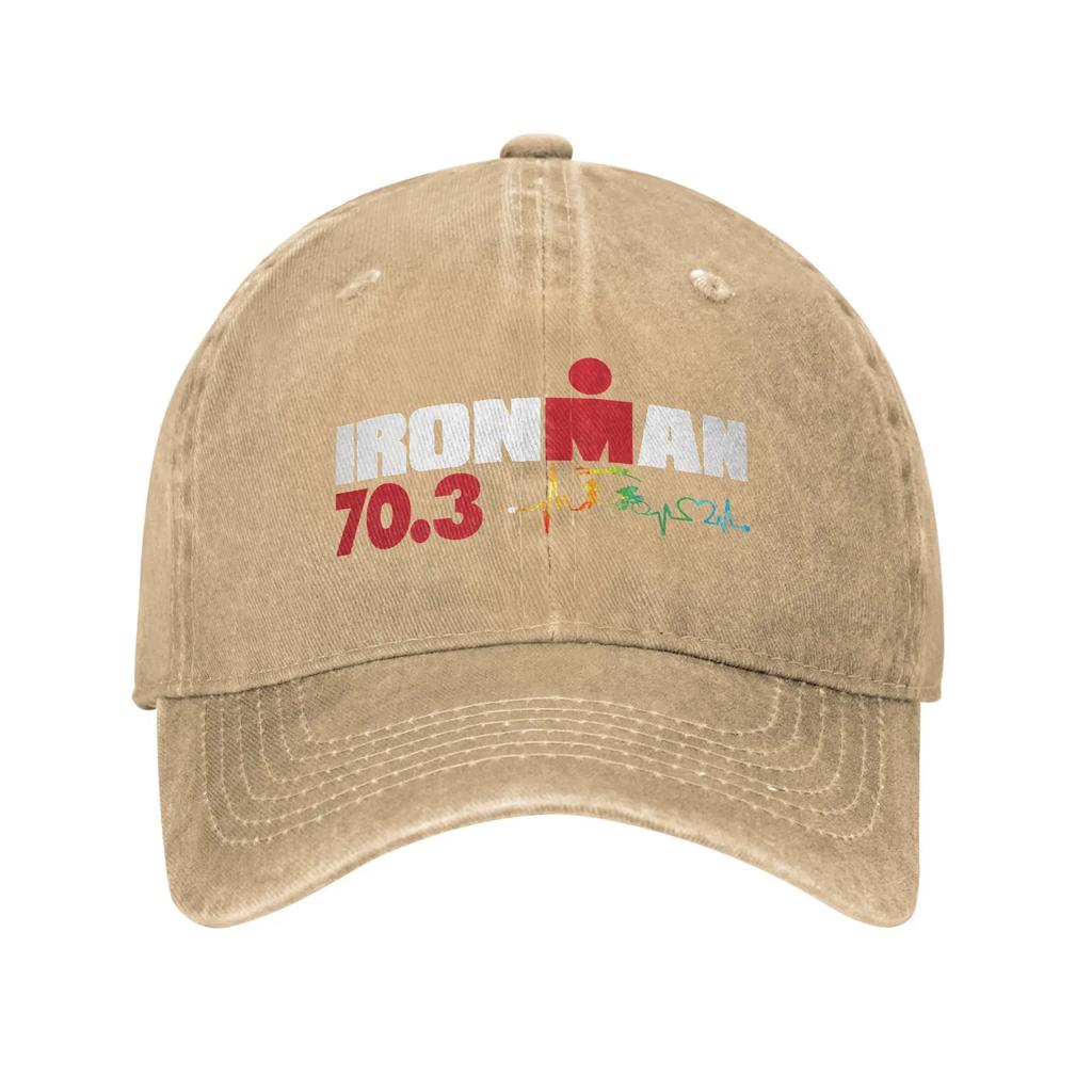 Ironman 703 Triathlon Heartbeat Cycling Running Baseball Cap Adjustable Adult Cotton Casual Headwear