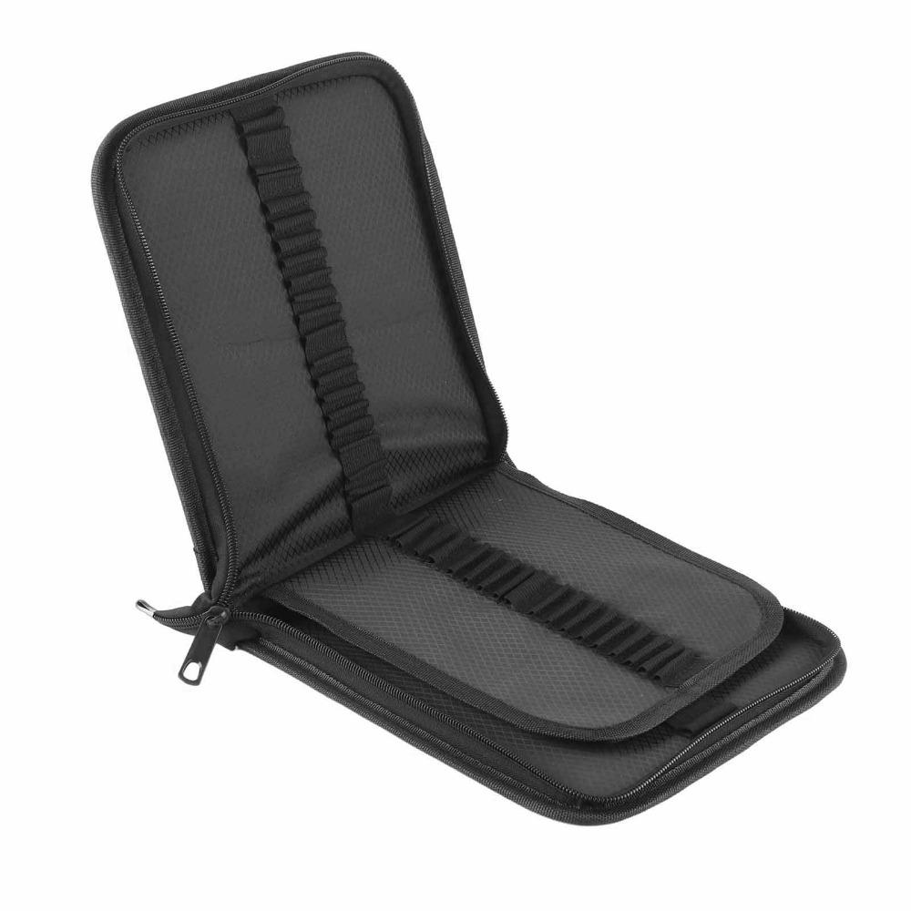 72/120 Slots Pencil Case Black Canvas Material Art Pencil Case Folding Design Large Capacity Large Capacity Pencil Case