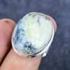 Dendrite Opal Gemstone 925 Sterling Silver Jewelry Ring Size 8