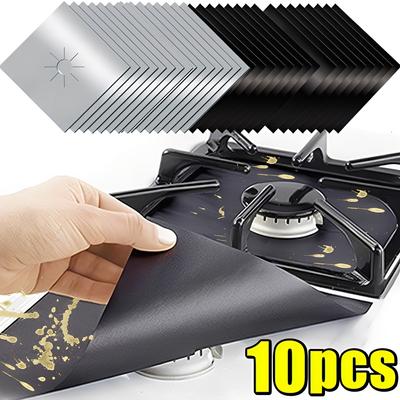 Cubiertas para Quemadores de Estufa de Gas Cuadradas Resistentes al Calor a Prueba de Aceite Reutilizables Almohadillas Protectoras para Estufa Antiadherentes Revestimiento para Encimera Herramientas de Cocina
