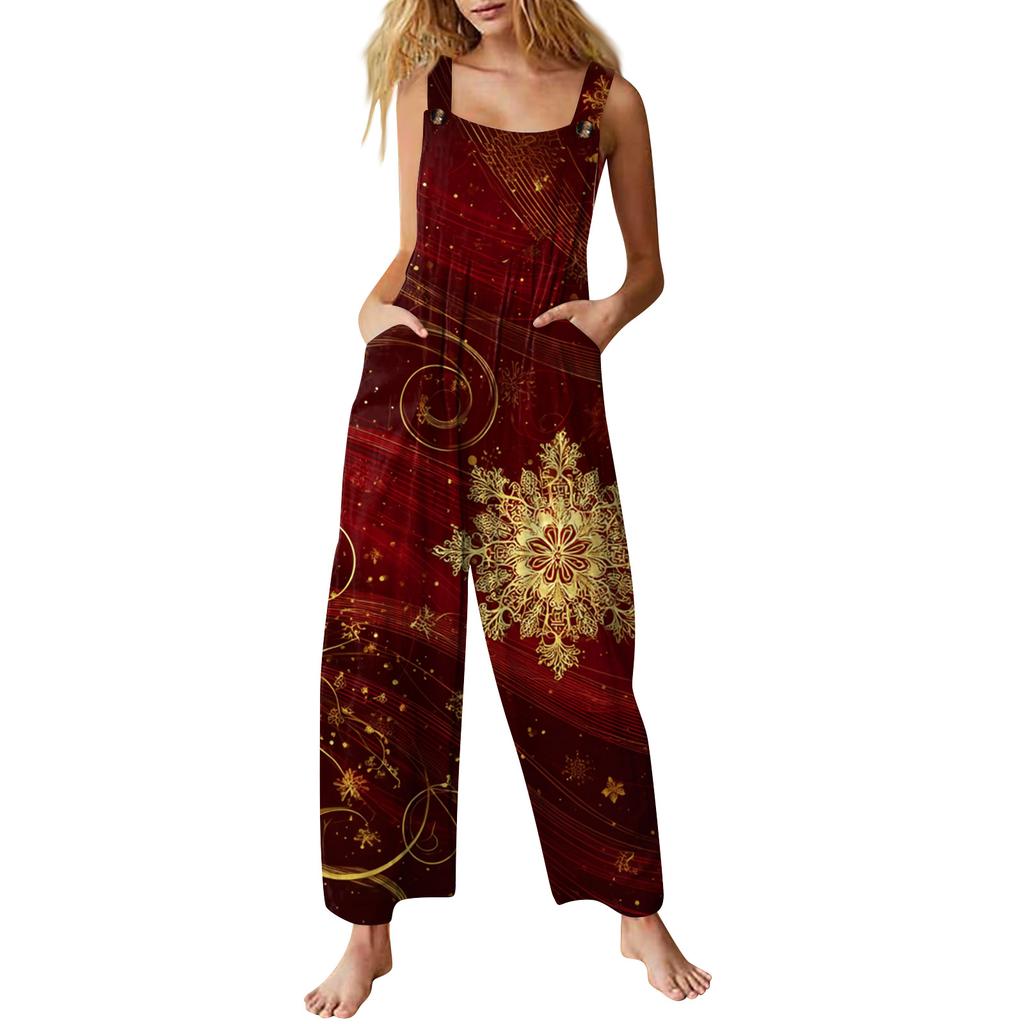 Women's Jumpsuit Printed Casual Loose Jumpsuit