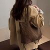 Bolsa de Palha Tecida Bolsa Feminina Bolsas de Ombro de Couro Moda Bolsas Tote de Grande Capacidade Bolsas Transversais Bolsas de Mensageiro de Viagem