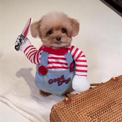 Pet Halloween Dog Cat Costumes Funny Pet Clothes Adjustable Dog Cosplay Costume Sets Novelty Clothing for Bulldog Dogs Coat