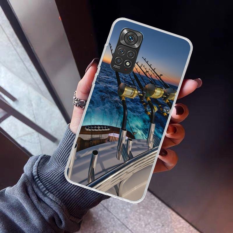 Carp Fish Fishing Rod Hook Phone Case For Xiaomi Redmi Note 15 14 14S 13 12S 12 Pro Plus 11S 11 10S 10 4G Cover 11E 11T 5G Print