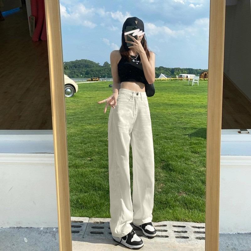 Jeans Women's Spring and Summer New High Waist Loose and Thin Wide Leg Women's Denim Trousers Supply