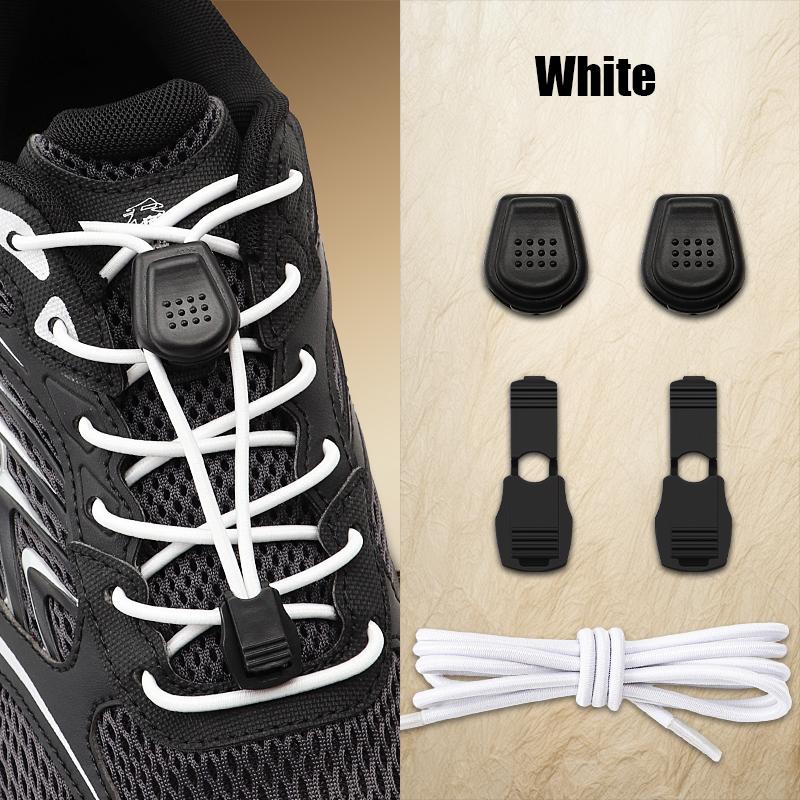 Easy On Off No Tie Shoelaces with Dot Button Quick Lock, Stretch Elastic Laces for All Athletic & Casual, Time-Saving Lazy Laces