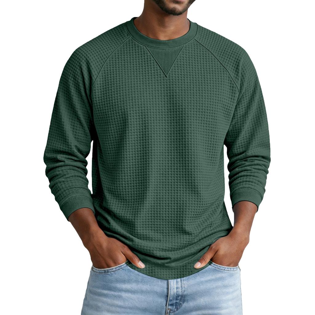 Men's Casual Long Sleeve Neck Pullover Top Color