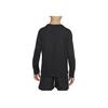 Nike T-shirt a manica lunga girocollo con stampa di lettere tinta unita per bambini Top Nero FD3925-010