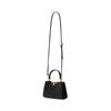 Tory Burch Eleanor Magnetic Snap Suede Trim Leather Tote Bag Women handbags Black 154816-001