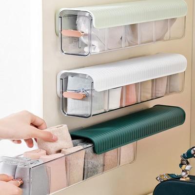 Socks and Underwear Wall Mounted Drawer Storage Box with Switchable 6-core Drawer Dustproof Storage Box for Clothes, Socks, Underwear, and Ties