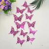 12Pcs/Set Wall Sticker 3D Hollow Butterfly Design Lightweight Easy Installation Home Decals Bedroom Living Room Birthday Party Decor