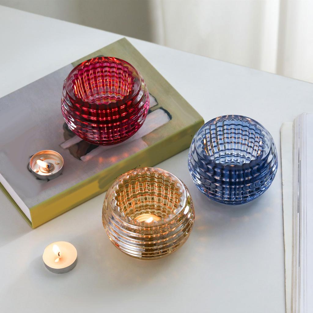 Glass Candle Holder Glass Candlestick Housewarming Gift Home Decoration Romantic Tea Light Candle Holder Event Ornament Desk
