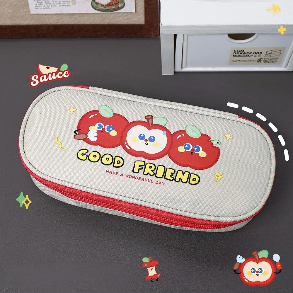 New Canvas Pen Bag Large Capacity Large Opening Design Pencil Case Stationery Bag Back to School