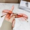 Protective Glasses Fashion Brand Rimless Design Sunglasses Female Oval Small Size Metal Eyeglass Outdoors Casual Vacation UV400