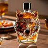 Karafka na whisky ve tvaru hlavy vlka Skleněná láhev Dekorativní karafka na likéry Jedinečná výzdoba baru pro milovníky whisky