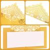 1set 20pcs Three-dimensional Lace Laser Hollowing Textured Holiday Handwritten Wedding Table Name Tent Insert Cards
