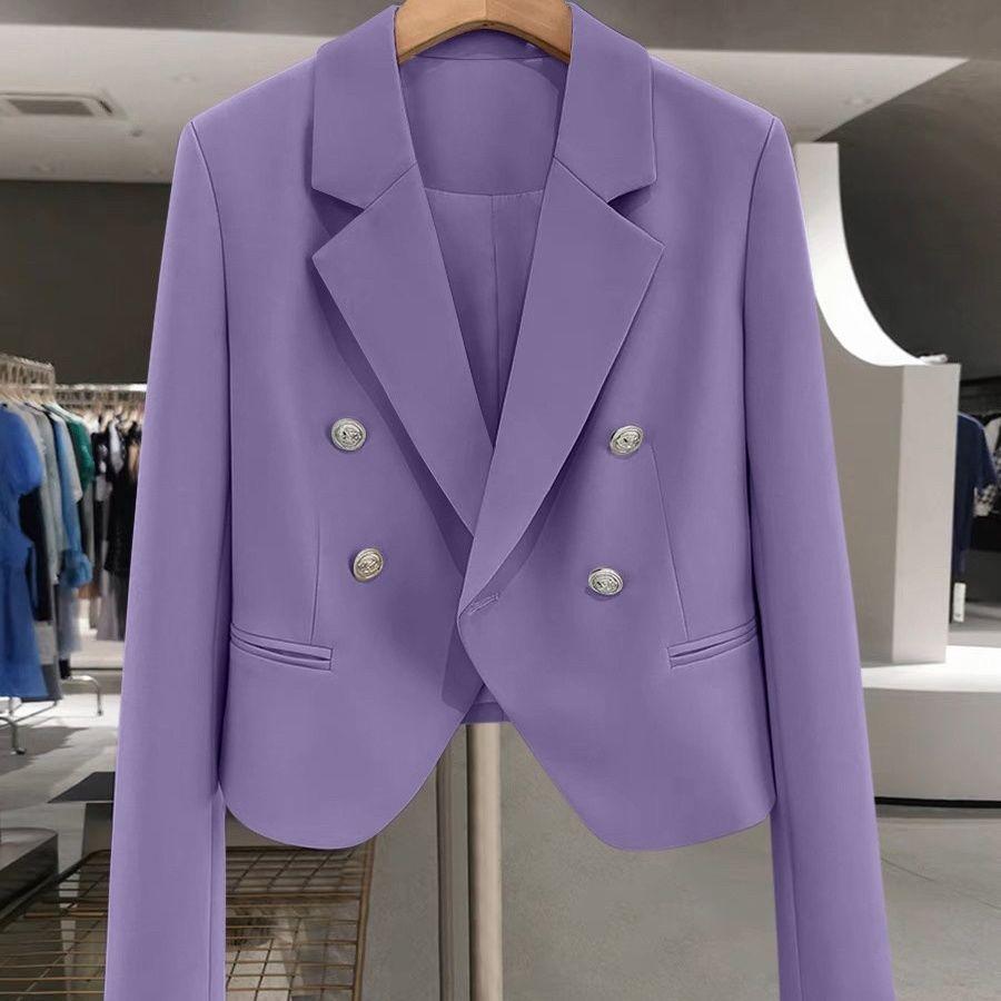 Stilingas ir rafinuotas moteriškas trumpas kostiuminis paltas pavasariui/rudeniui - Petite Fashion
