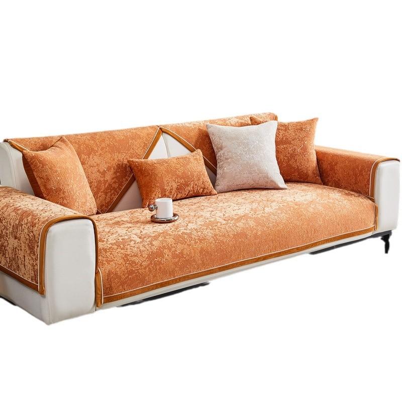 Chenier Sofa Cushion, New  Light Luxury Seat Cushion, All-Season Non-Slip Leather Sofa Cover, Backrest Cover Cloth Towel