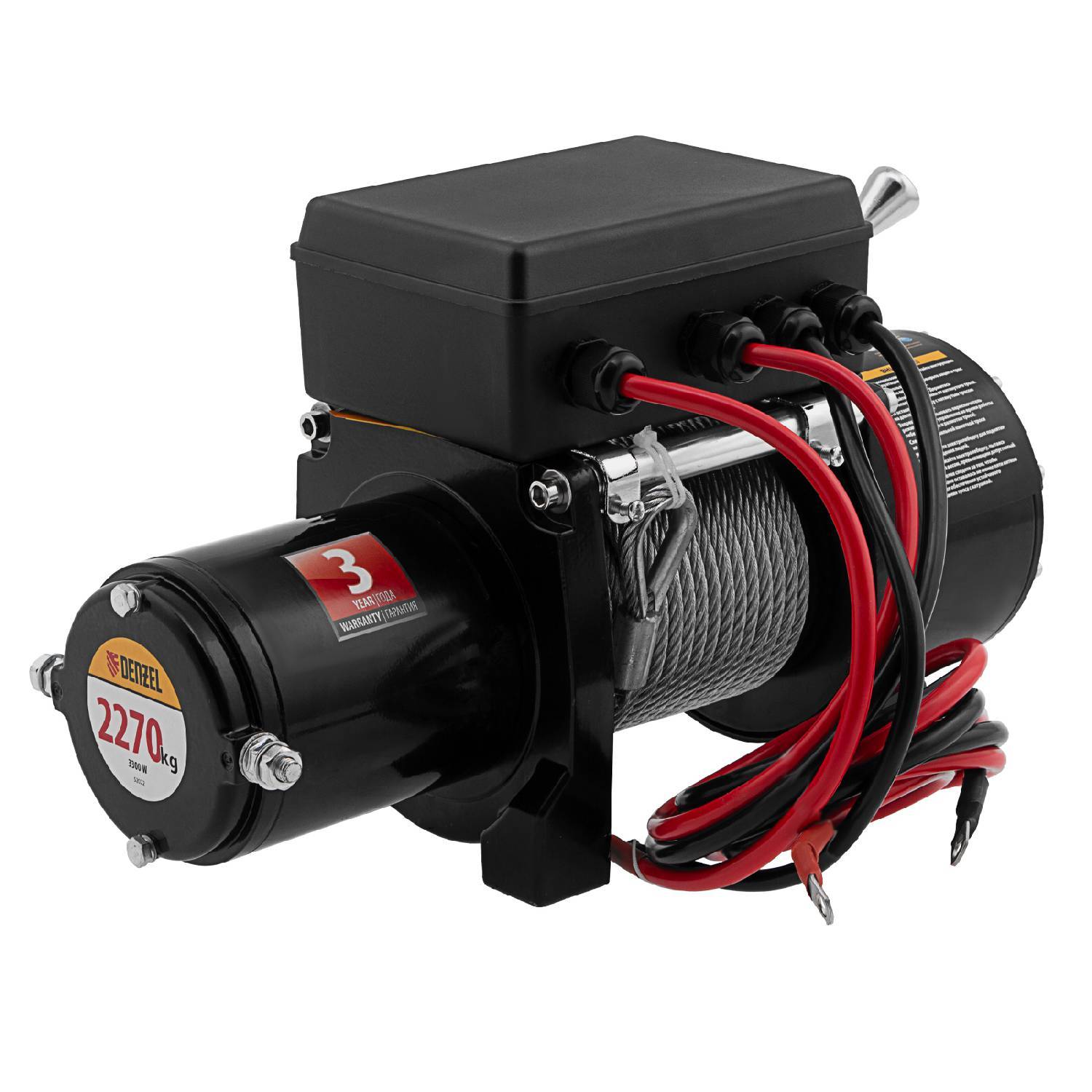 

Лебедка электромобильная DENZEL LB- 2200, 2,2 т, 3,3 кВт, 12 В