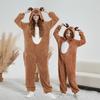 Halloween & Christmas Reindeer Cosplay Hooded Jumpsuit for Kids & Adults
