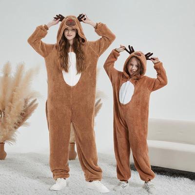 Halloween & Kerst Rendier Cosplay Kapuchon Jumpsuit voor Kinderen & Volwassenen