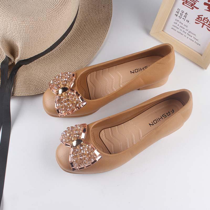 Yuzhihao Summer Beaded Headband Low Heel Women s Sandals - Solid Color with Closed Heel Size 38