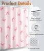 Tenda da Doccia con Fantasia di Fiocchi Rosa 160X180Cm Carina Femminile Decorazione Bagno Tende da Bagno Dolce Colore Pastello