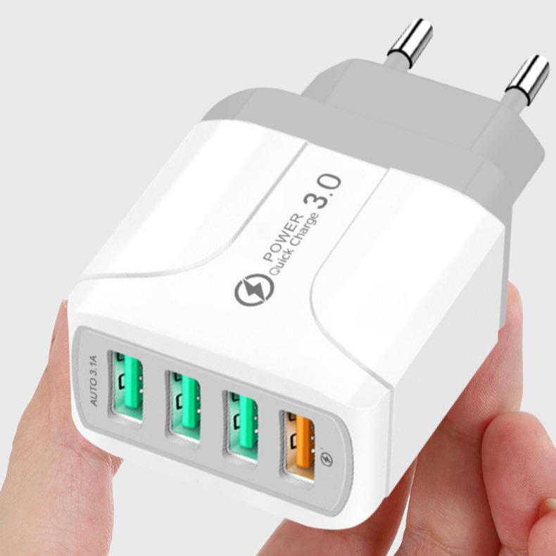 Chargeur Rapide Multi-Ports GaN 65W PD33W QC3.0, Norme Européenne 9V/12V